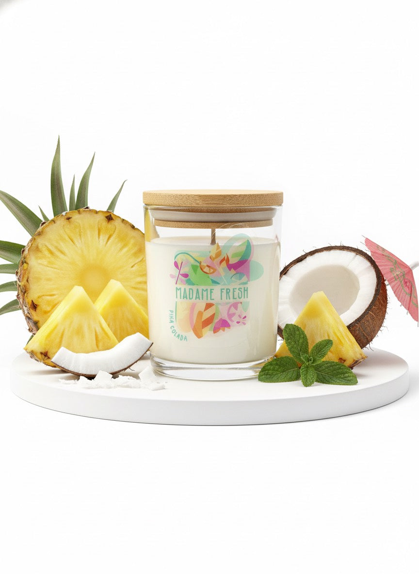 Vela Aromatica Piña Colada Madame Fresh, vela aromatica para el hogar, aroma gourmand