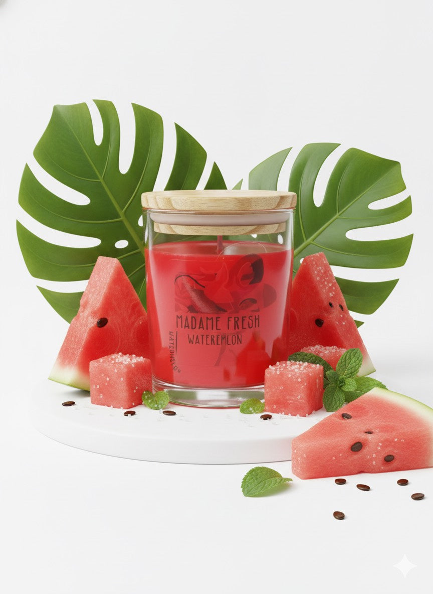 Vela Aromatica Sandia Madame Fresh, vela aromatica para el hogar, aroma frutal dulce